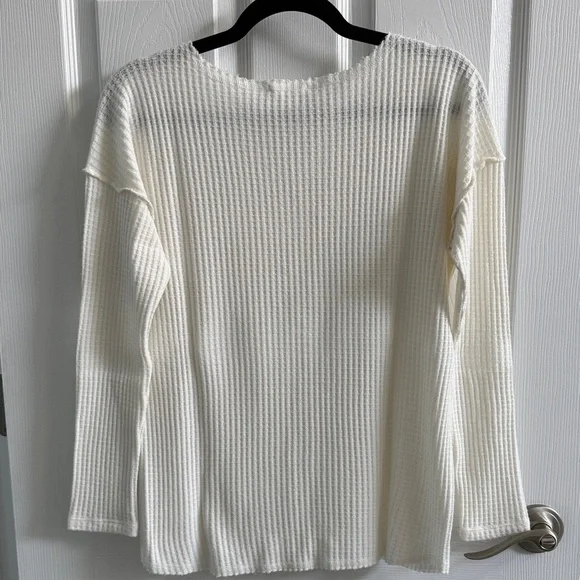 VICI - First Love Cream Waffle Knit Long Sleeve Tee - Picture 5 of 5